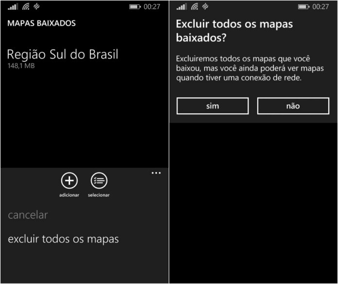 Apagando mapas salvos na memória do celular (Foto: Reprodução/Helito Bijora)