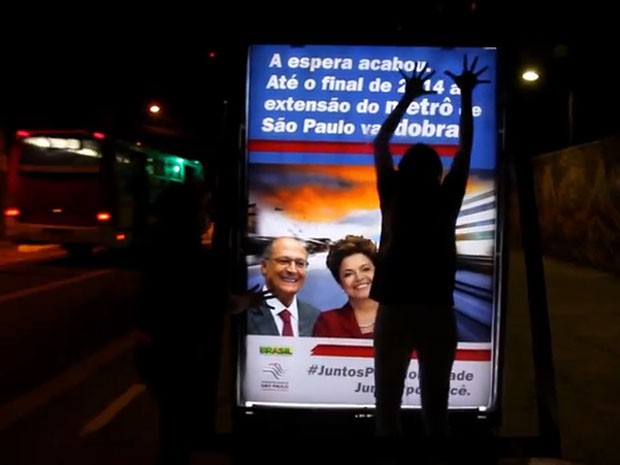  Intervenção do Greenpeace Brasil em SP cobra transporte público de qualidade. (Foto: Divulgação Greenpeace Brasil)