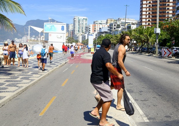 Jason Momoa, Khal Drogo em Game of Thrones, no Rio de Janeiro (Foto: Gabriel Reis / Ag. NewsExclusivo)
