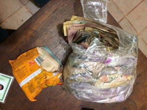 Cerca de R$ 14 mil foram recuperados durante as buscas dos Políciais, em Rurópolis. (Foto: Divulgação/Polícia Civil)