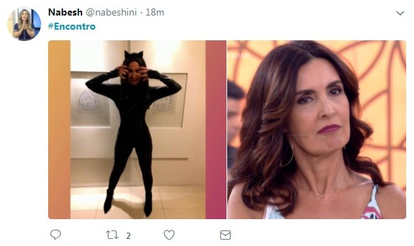 Usuário do Twitter comenta sobre fotos de Fátima Bernardes fantasiada (Foto: Reprodução / Twitter)