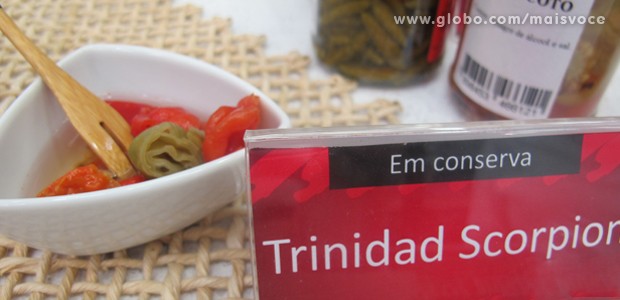 Mateus Solano experimentou a pimenta mais forte do mundo, Trindad Scorpion (Foto: Mais Você / TV Globo)