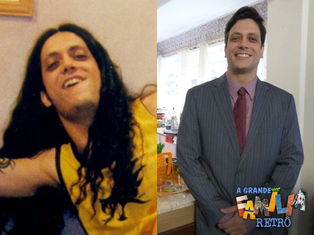 Tuco com os cabelos grandes em 2001 e de cabelos curtos em 2014  (Foto: Foto: CEDOC/A Grande Família/TV Globo)