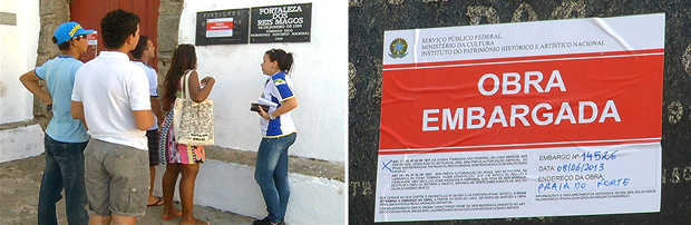 Turistas encontram Fortaleza dos Reis Magos fechada, em Natal (Foto: Reprodução/Inter TV Cabugi)