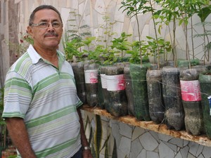 Pantaleão diz que vai plantar mais mudas até o final do ano (Foto: Larissa Paim/G1)