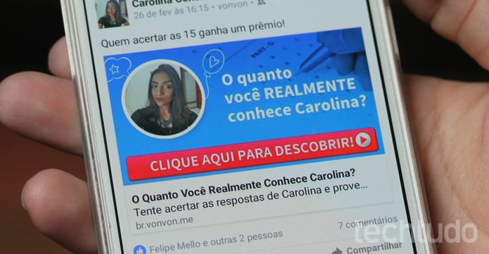 Testes para Facebook já são mania; saiba onde encontrar e se divertir (Foto: Carolina Ochsendorf) Testes para Facebook já são mania; saiba onde encontrar e se divertir (Foto: Carolina Ochsendorf)