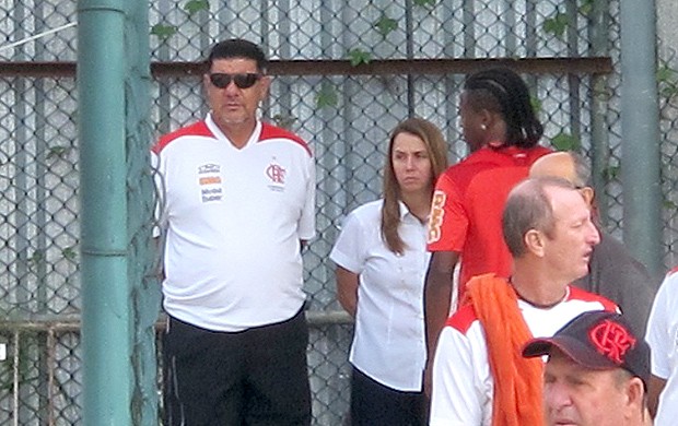 Joel Santana e Patricia Amorim no treino do Flamengo (Foto: Janir Junior / Globoesporte.com)