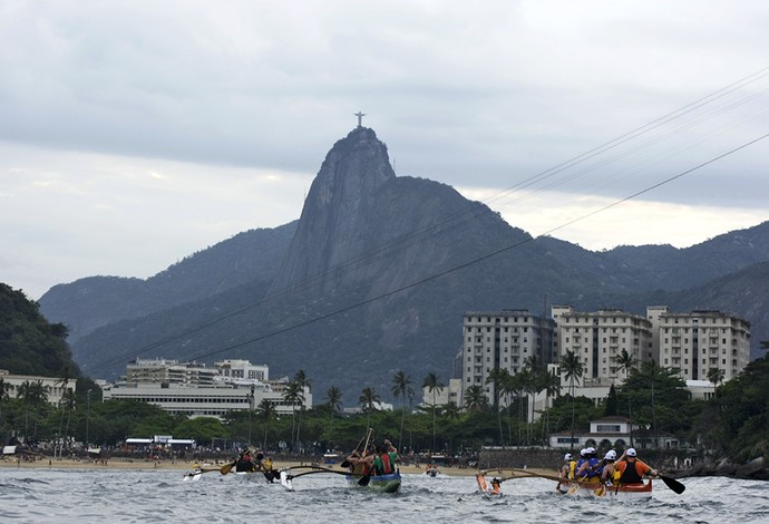 Canoa havaiana do Rocky Man no Rio de Janeiro (Foto: Henrique Pinguim e Thiago Diz)