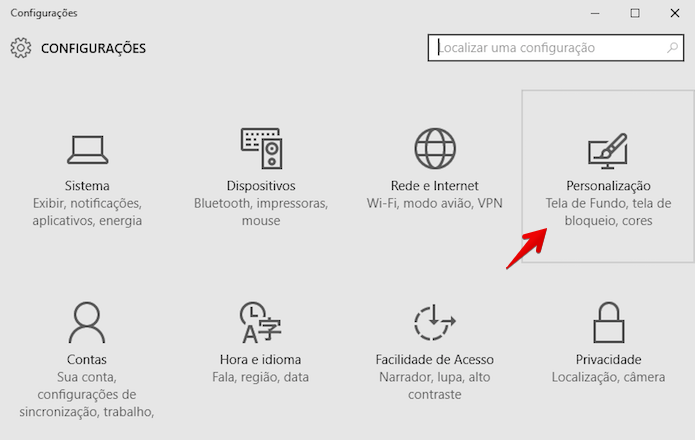 Abra as configurações de personalização (Foto: Reprodução/Helito Bijora)