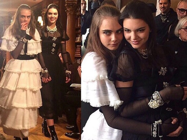 Cara Delevigne e Kendall Kardashian - desfile da Chanel na Áustria (Foto: Reprodução Instagram) Cara Delevigne e Kendall Kardashian - desfile da Chanel na Áustria (Foto: Reprodução Instagram)