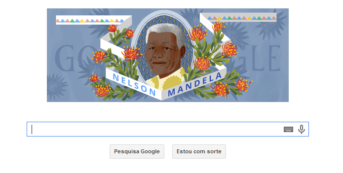 Doodle tem imagem de Mandela nesta sexta (Foto: Reprodução/Google)