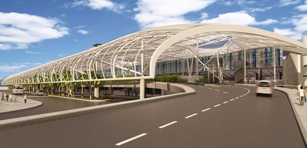 Imagem mostra como ficará entrada do aeroporto de Brasília depois da reforma (Foto: Divulgação)
