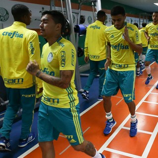 Dudu Cleiton Xavier treino Palmeiras (Foto: César Greco / Ag. Palmeiras / Divulgação)