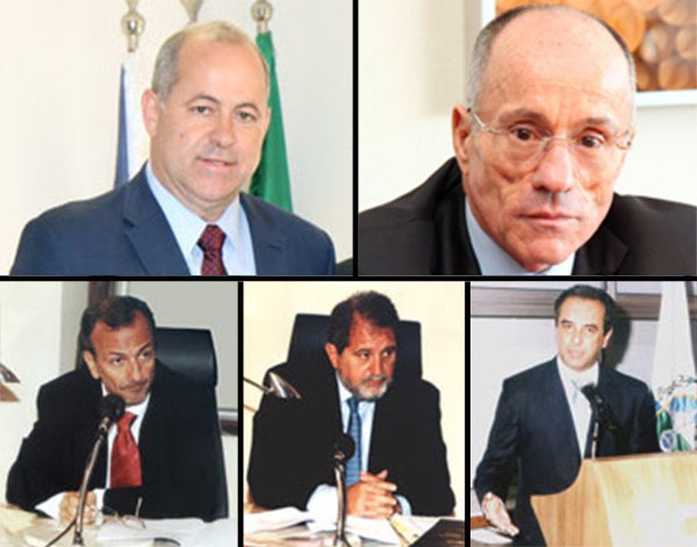 Conselheiros TCE RJ - Domingos Brazão, Aloysio Neves, Marco Antônio Alencar, José Maurício Nolasco e José GomesGraciosa  (Foto: TCE RJ)
