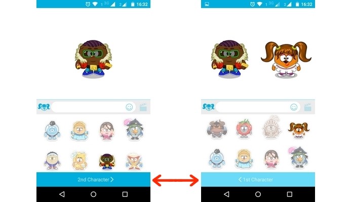 Botão para inserção de um ou dois personagens (Foto: Reprodução/ Raquel Freire)