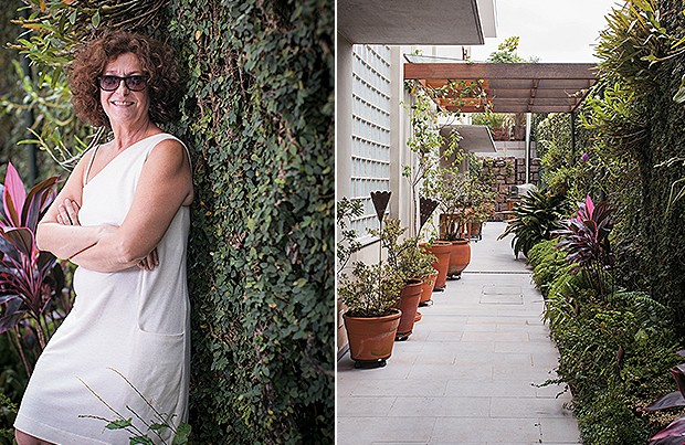  Amiga das plantas: a ceramista Stella  Ferraz gosta de passar horas cuidando e conversando com as espécies do seu  jardim (Foto: Gui Morelli)