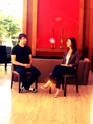 Kaká e Glenda durante a entrevista para o Esporte Espetacular (Foto: Paloma Fuksig)