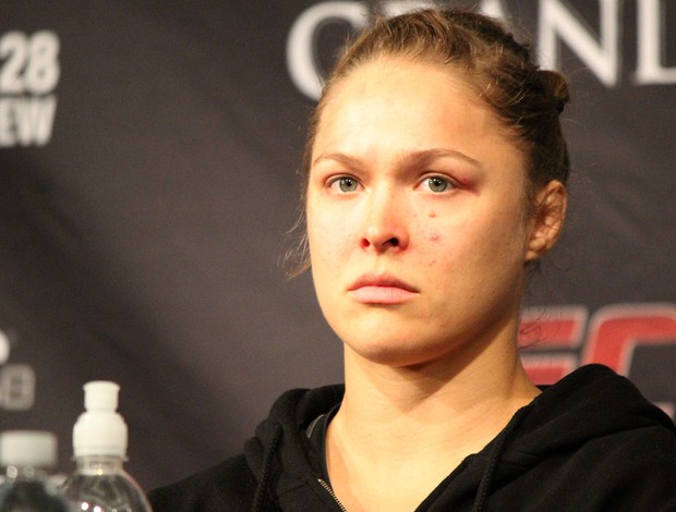 Ronda Rousey  coletiva UFC  (Foto: Evelyn Rodrigues)