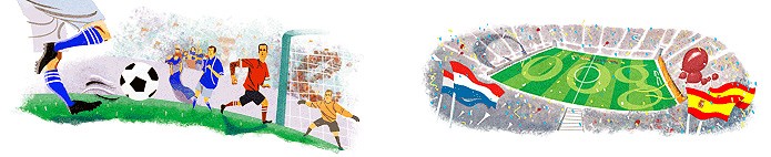O jogo de abertura e a final da Copa do Mundo na África, em 2010, também ganharam homenagem (Foto: Reprodução/Google)