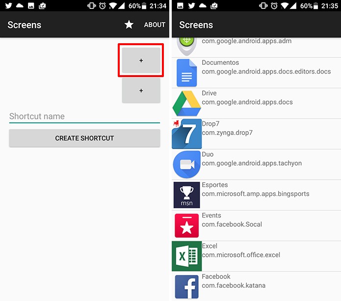 Toque no símbolo de + para escolher aplicativos que serão abertos ao mesmo tempo no Android 7 (Foto: Reprodução/Elson de Souza)