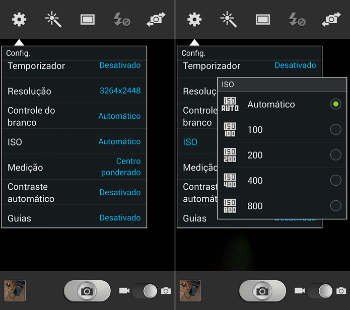 Telefones da Samsung têm opções de câmeras manuais (Foto: Thiago Barros/Reprodução)
