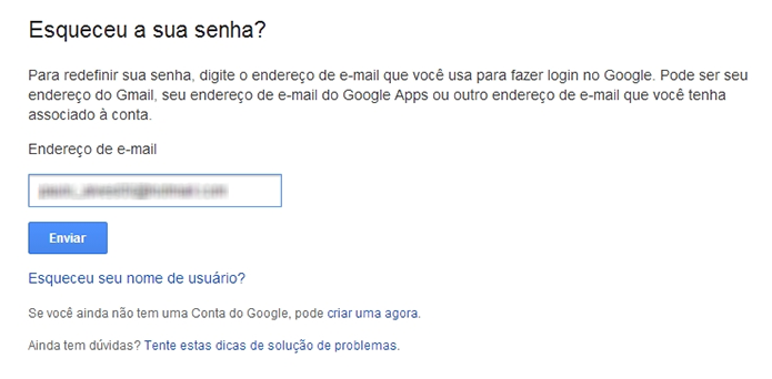 Insira o e-mail cadastrado no Orkut (Foto: Reprodução/Paulo Alves)