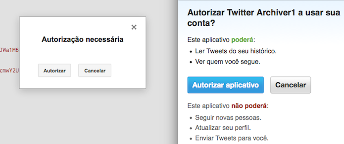 Autorizando o acesso do script no Twitter (Foto: Reprodução/Edivaldo Brito)