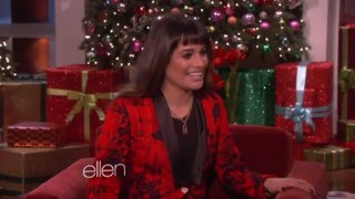 Lea Michele no programa de Ellen DeGeneres (Foto: Video/Reprodução)