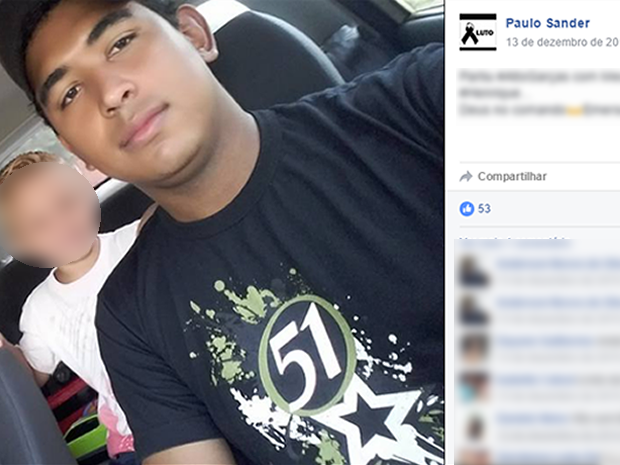 Paulo Sander Alves, de 20 anos, teve um seguro milionário feito em nome dele em um crime premeditado (Foto: Reprodução/ Facebook)