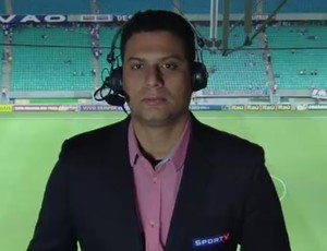 Comentarista Darino Sena - Bahia x Vasco (Foto: Reprodução / SporTV)