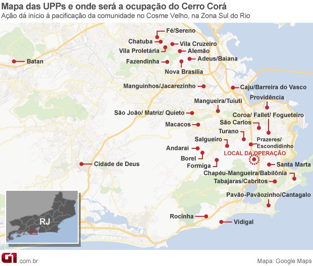 Mada UPP UPPs Cerro-Corá Cerro Corá 2013  (Foto: Editoria de Arte/G1)