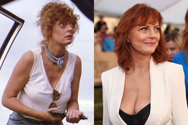 Susan Sarandon em 1991 e atualmente (Foto: Divulgação)