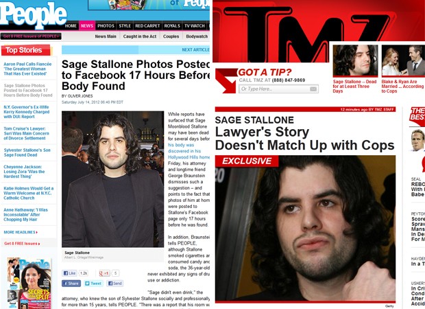 Declarações sobre morte de Sage Stallone são contraditórias (Foto: Reprodução)