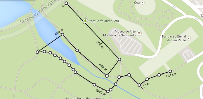 Google Maps exibe distância entre vários pontos traçados pelo usuário (Foto: Reprodução/Paulo Alves)