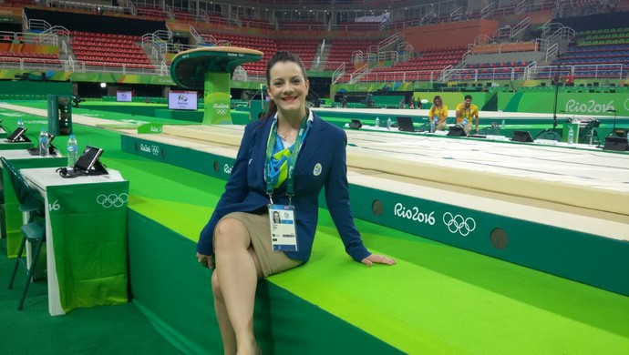 Yara trabalhou como árbitra de ginástica artística nos Jogos Olímpicos do Rio (Foto: Arquivo Pessoal/Yara M. da Silva)