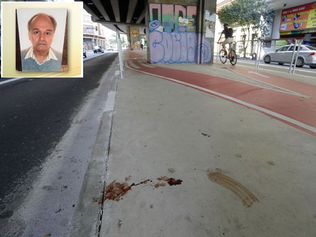 Aposentado Florisvaldo Carvalho da Rocha foi atingido na faixa de ônibus ao lado da ciclovia (Foto: Nelson Antoine/Frame/Estadão Conteudo)
