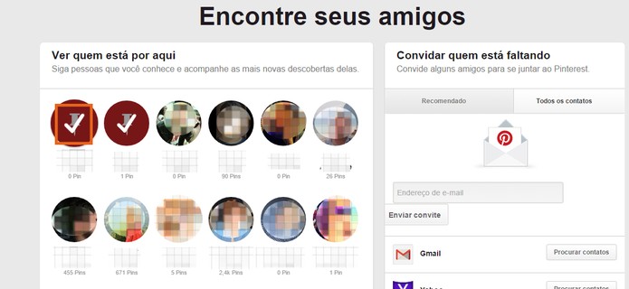 Adicione os amigos que preferir no Pinterest (Foto: Reprodução/Barbara Mannara)