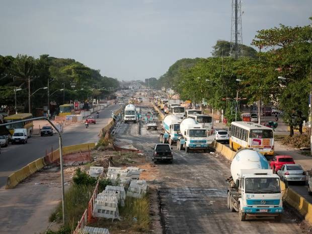 Avanço de obras do BRT provocam nova interdição em trecho da avenida Augusto Montenegro, em Belém, a partir da próxima quinta-feira (10). (Foto: Uchoa Silva/Comus)