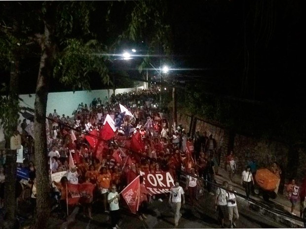 Protesto Fora Temer em Salvador (Foto: Alan Tiago Alves/G1)