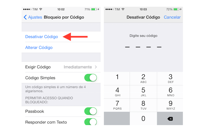 Desativando o código de bloqueio de quatro dígitos do iPhone (Foto: Reprodução/Marvin Costa)