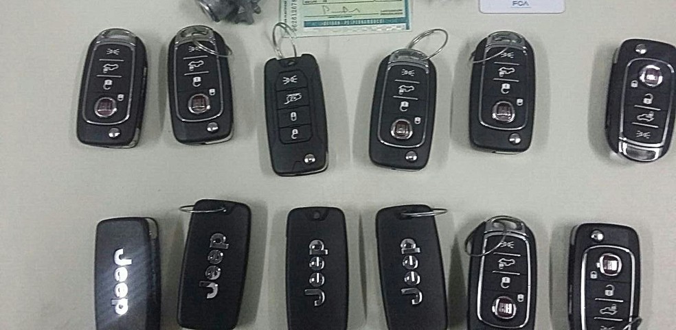 Chaves apreendidas pela polícia eram revendidas (Foto: Reprodução/Polícia Civil)