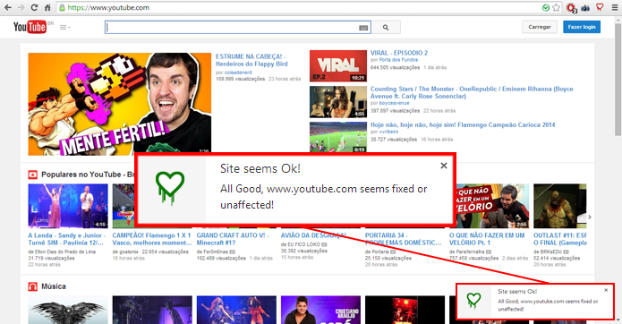 Alertas do Chromebleed identificam sites afetados pelo Heartbleed (foto: Reprodução/João Kurtz)