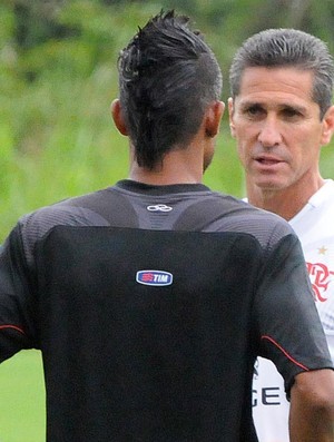 Jorginho Leo Moura treino Flamengo (Foto: Alexandre Vidal/Fla Imagem)