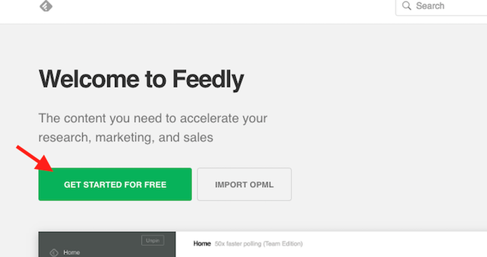 Inicie o uso de uma conta no Feedly (Foto: Reprodução/Marvin Costa) Inicie o uso de uma conta no Feedly (Foto: Reprodução/Marvin Costa)