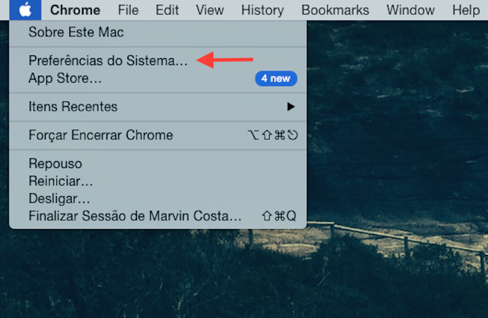 Acessando as preferências do Mac OS X Yosemite (Foto: Reprodução/Marvin Costa)