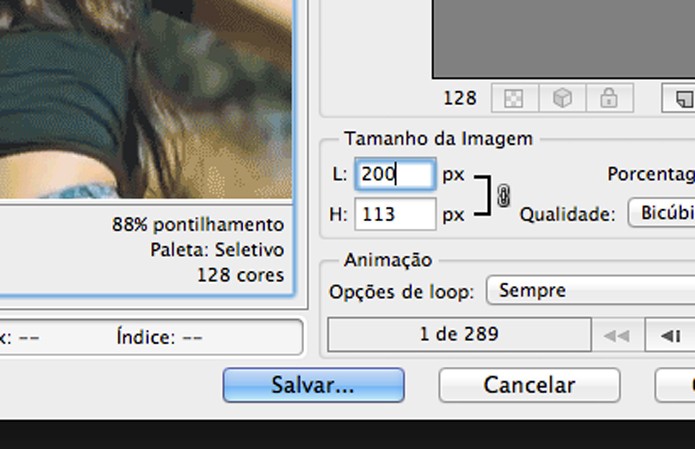Defina o tamanho de saída de seu Gif (Foto: Reprodução/André Sugai ) Defina o tamanho de saída de seu Gif (Foto: Reprodução/André Sugai )