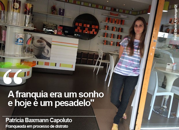 Patrícia Baxmann Capoluto, franqueada da Chocolates Brasil Cacau em processo de distrato (Foto: Darlan Alvarenga/G1)
