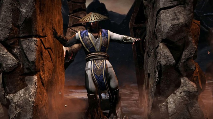 Raiden é vítima do Fatality de Tremor e será esmagado entre paredes de pedra (Foto: Reprodução/Event Hubs)