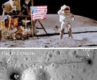 Bandeiras 
seguem na Lua após 40 anos (Nasa / Charles M. Duke Jr / AFP Photo)