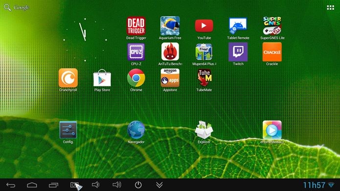 Interface do Newlink TV101 é idêntica à de um tablet com Android (Foto: Reprodução / Dario Coutinho)